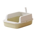 thumbnail image 3 of Pet Litter Box, Open Top High Wall Semi Enclosed Deep Cat Litter Pan, Non Slide Base Odor Control Easy Clean Kitty Toilet, 3 of 6
