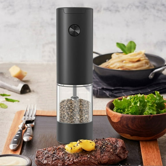 Electric Salt and Pepper Grinder One Hand Automatic Operation Adjustable Coarseness Battery Powered Automatic Grinding-A