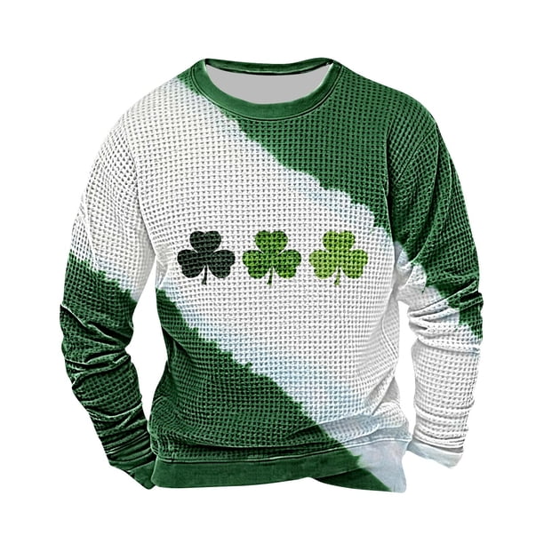 Tops para Mujeres de Moda Otoño Día de San Patricio Impresión Suelto Cuello Redondo Manga Larga Suéter Casual Suéter Blusa Invierno Acogedor