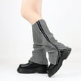 thumbnail image 4 of Relleno de medias de lana para otoño e invierno, cubierta larga para tobillo JK, Color sólido cálido, funda para botas apiladas con cremallera de cien tejidos, 4 of 5