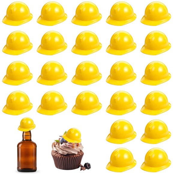 Minicascos de construcción, color amarillo Macuezu, 24 unidades