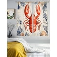 thumbnail image 3 of Marine Life Sheer Curtains 63 Inch Long 2 Panels, Red Lobster Shell Seaweed Light Filtering Rod Pocket Semi Sheer Curtains, Sheer Voile Drapes for Living Room Bedroom, 52"x63", 3 of 5