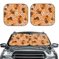 thumbnail image 2 of Kll Hippie Ditsy Floral Windshield Sun Shade 2-Piece Foldable Car Front Window Sunshade For Most Sedans Suv Truck- Medium, 2 of 7