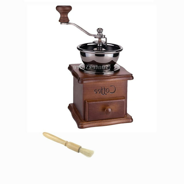 Amoladora De Con Esponja De Vintage Espresso Y Cepillo De Limpieza