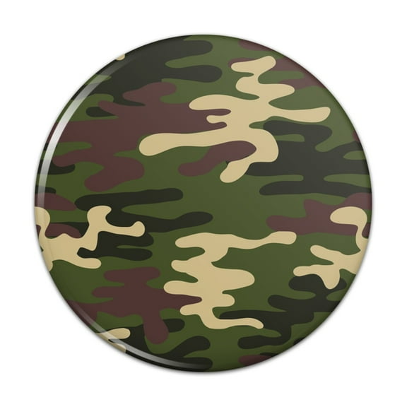 Green Camouflage Pinback Button Pin