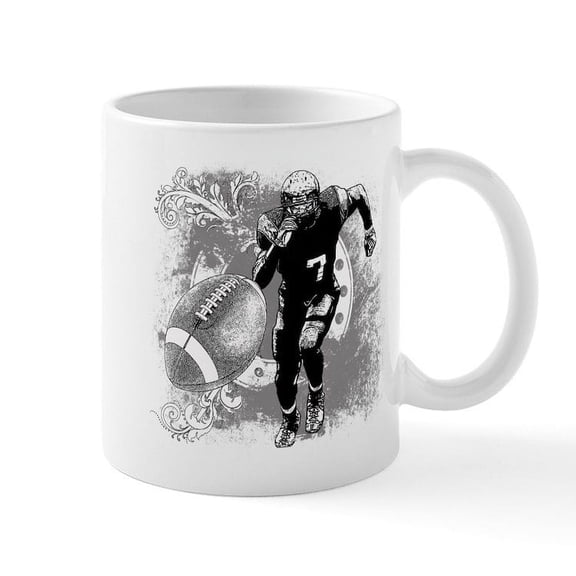 CafePress - Football Mug - 11 oz Ceramic Mug - Novelty Coffee Tea Cup