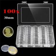 thumbnail image 2 of 30mm Coin Storage Box Round Boxed Coin Holder Plastic Capsules Organizer, 2 of 8