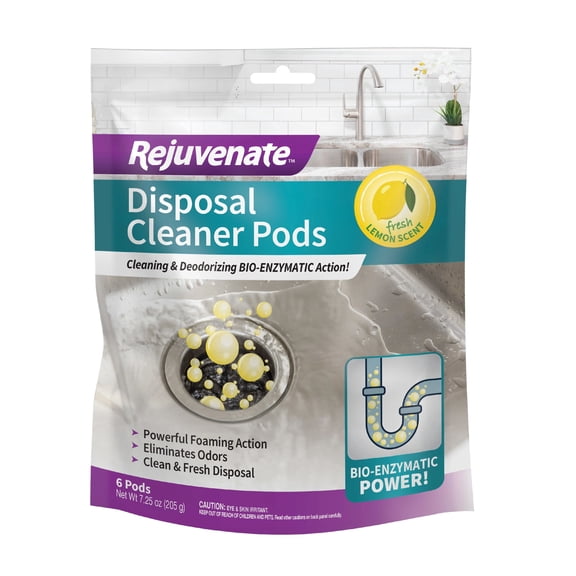 Rejuvenate Disposal Cleaner Pods, Lemon Scent, 6 Count