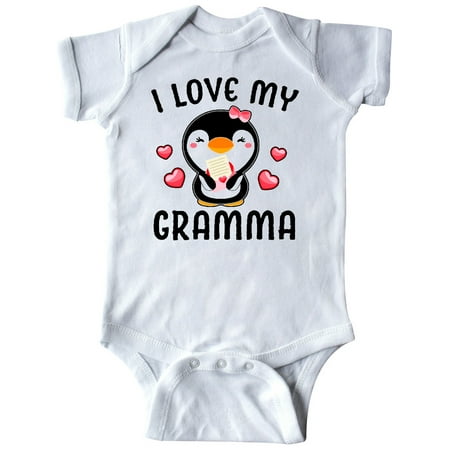 

Inktastic I Love My Gramma with Cute Penguin and Hearts Gift Baby Girl Bodysuit