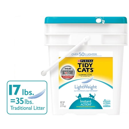 - Tidy Cats LightWeight Instant Action Multiple Cats Clumping Dust Free Cat Litter - 17 lb. Pail