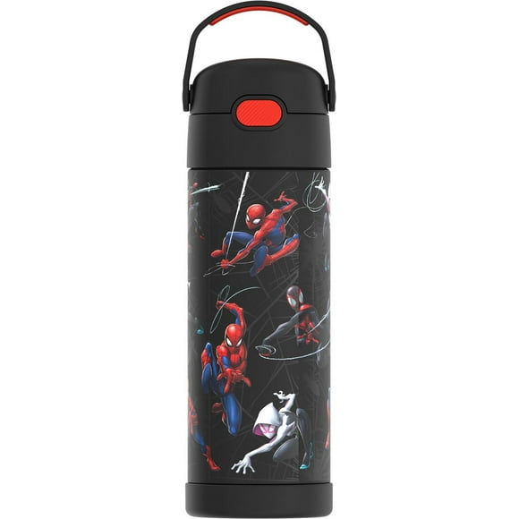 Thermos Kids Stainless Steel Vacuum Insulated Funtainer Water Bottle with Spout Lid, 470 ml, Spiderman