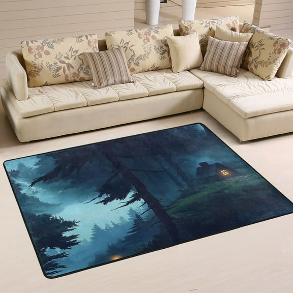 Non-Slip Area Rug 36"x24" Indoor Washable Floor Mats Carpet Printed for Living Room, Bedroom, Home Decor Old Witch's Hut