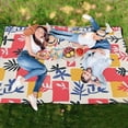 thumbnail image 6 of Extra Large Picnic Beach Blanket Waterproof Sand Proof Portable Outdoor Mat Colorful Plants and Squares 60x80, 6 of 9