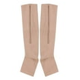 thumbnail image 1 of Langgg Nylon Zipper Compression Sock Leg Knee Support Open Toe Preventing Varicose Veins Stretch Socks, 1 of 7
