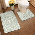 thumbnail image 2 of Yiaed Daisies Flowers Print Bathroom Mat Set 2 Pieces Mat Anti-Skid Pad Ultra Soft and Absorbent Bathroom Bath Mat Contour Bath Rugs for Toilet Base, 2 of 6