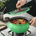 thumbnail image 2 of 8L Pumpkin-Shaped Cast Iron Dutch Oven - Green Stovetop Micro Pressure Cooker with Nonstick Ceramic Coating, Ideal for Stewing & Frying, 2 of 5