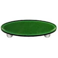 thumbnail image 1 of Dark Forest Green Oval Glass Cabinet Pull - Aluminum Post, 1 of 1