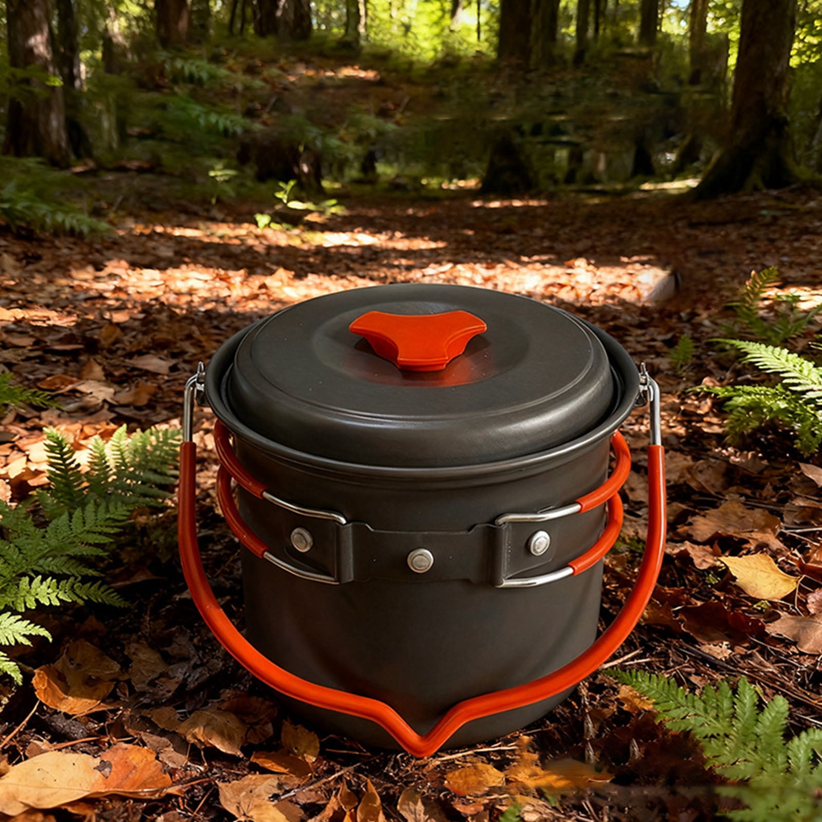 Small 1.4L Outdoor Cooking Pots Heatproof Grip Aluminum Alloy Alloy Camping Cookware for Wilderness Expeditions