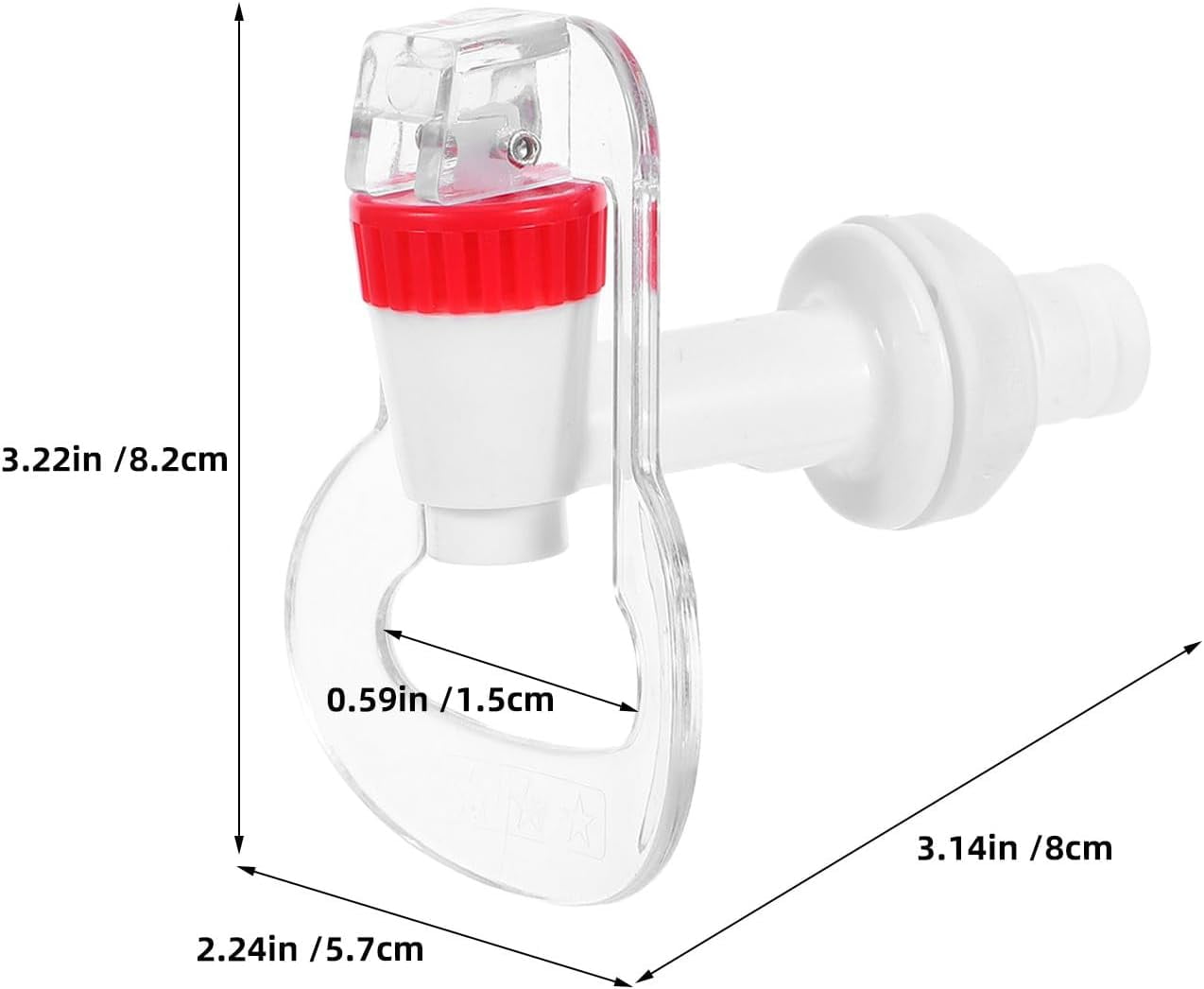 4-piece set water dispenser faucet replacement parts - red and blue plastic water dispenser faucet mouth - home beverage dispenser leak-proof hot and cold faucet