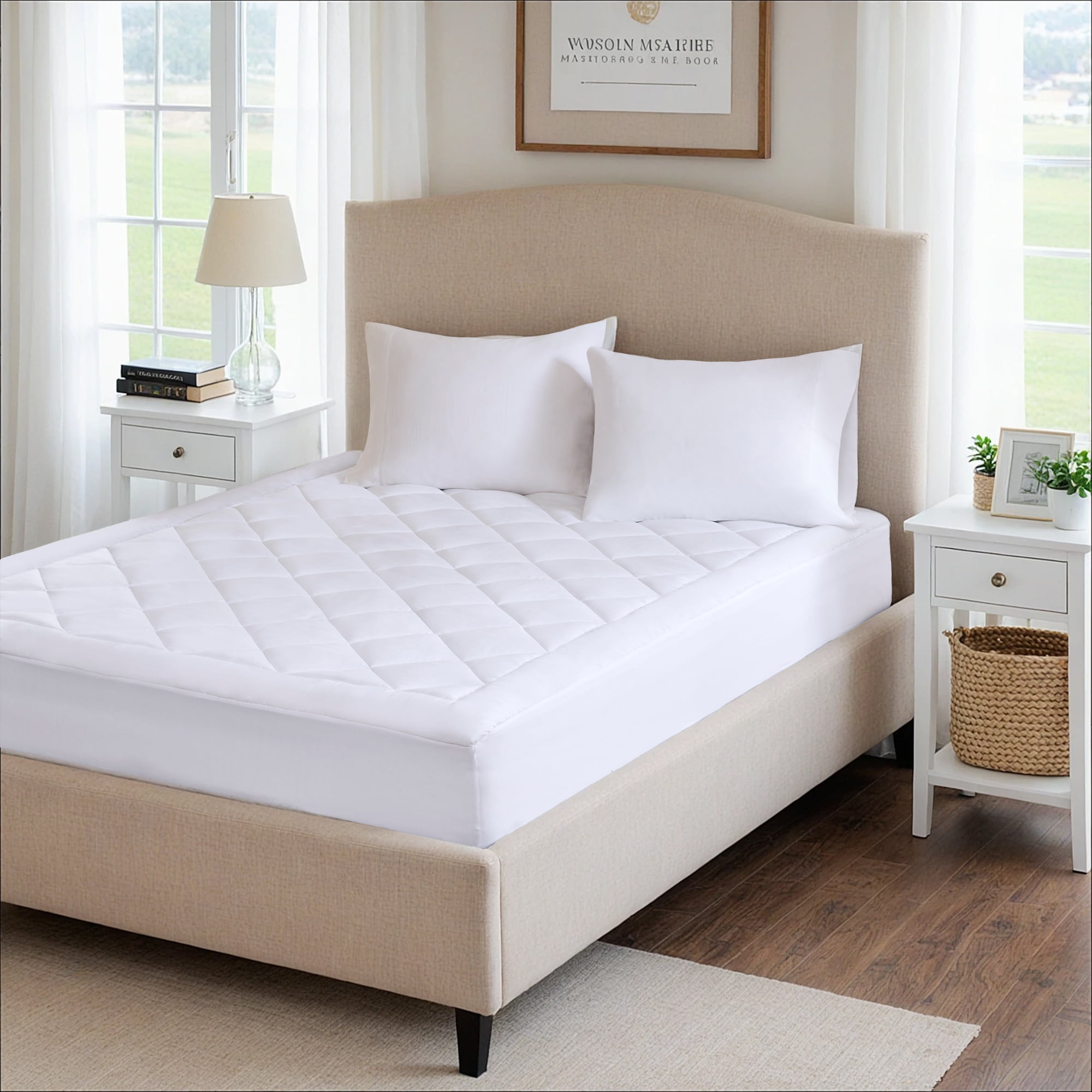 Sleep Philosophy Full Size Quilted Fitted Mattress Pad Cover, Waterproof Mattress Topper with Deep Pocket, Extra Thick Bed Mattress Protector, Down Alternative Mattress Cover, Machine Washable