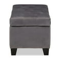 thumbnail image 4 of Baxton Studio Michaela Modern and Contemporary Grey Velvet Fabric Upholstered Storage Ottoman, 4 of 5