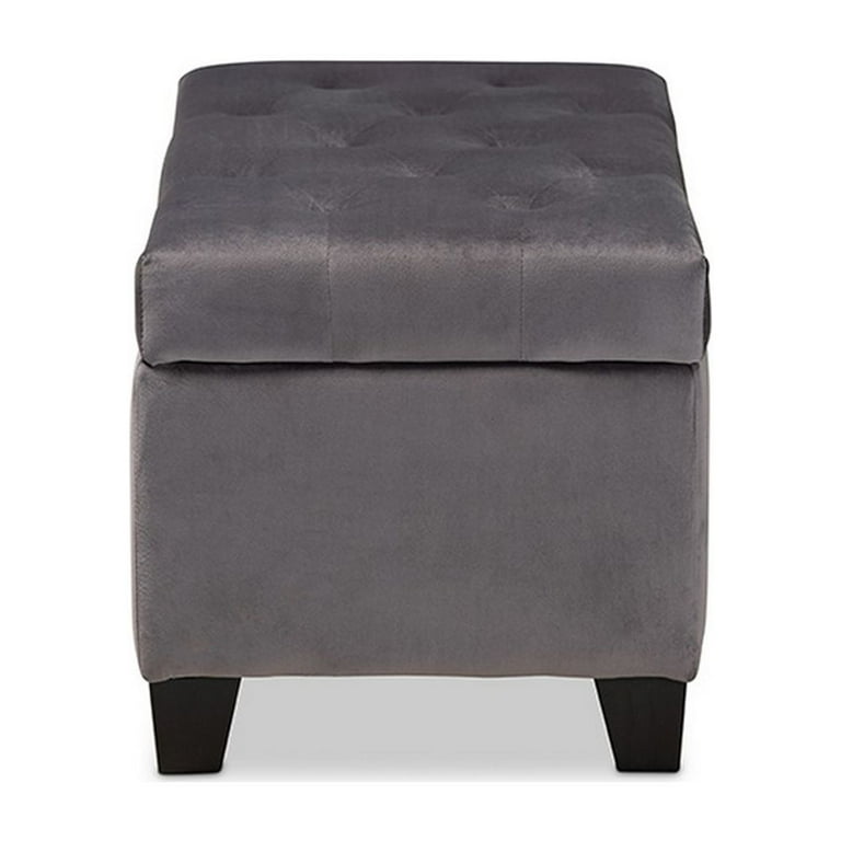 Baxton studio michaela modern and contemporary grey fabric upholstered storage ottoman discount