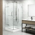 thumbnail image 5 of VIGO Monteray 36 in. L x 36 in. W x 79 in. H Frameless Hinged Square Shower Enclosure Kit in Brushed Nickel with Clear Glass, 5 of 11