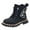 Black, variant on FYEGRE Stylish Girls Platform Boots with Wing Design for Comfortable Everyday Wear and Soft Sole Footwear Black 10-10.5 Years