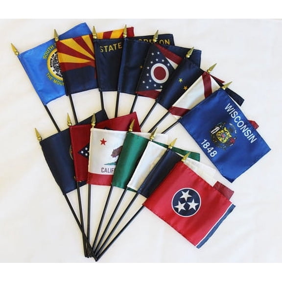 50 US State Stick Flag Set