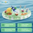 thumbnail image 2 of Sun's Out Floating Snack Bar – Light Green Cabana Stripe Pool Float, Ages 14+, 2 of 5