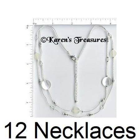 12 Necklaces Wholesale Lot Silver Plated Fashion Jewelry