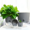 thumbnail image 3 of Travelwant 3.23" x 3.23" x 4.45" Round Gray Resin Solid Hydroponic Flowerpot, 3 of 7