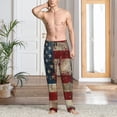 thumbnail image 2 of Logiee American Flag1 Print Pajama Pants for Men,Men’s Pajama Bottoms,Mens PJ Pants with Pockets & Button Fly-Small, 2 of 6
