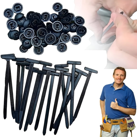 RLESO 2026 New Snap-Fit Nylon Fastening Clip for Car Repairs,20/50/100 Pcs Multifunctional Cable Tie Buckle,Heavy Duty Self Locking Nylon Universal Cable Tie Buckle,For Home,Office