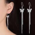 thumbnail image 3 of Pendientes de Mariposa Sailing Chapados en Plata con Borla para Mujer, 3 of 5