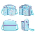 thumbnail image 3 of IvyH Lunch Bag Insulated Reusable Lunch Box,Large Thermal Meal Tote Kit Bag Soft Leakproof Cooler Lunchbox 3 Compartments with Water Bottle Holder,Blue Mermaid, 3 of 8