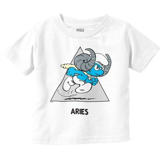 The Smurfs Aries Ram Zodiac Sign Toddler Boy Girl T Shirt Infant Toddler Brisco Brands 6M