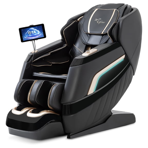 Alfine  Massage Chair, 4d full body massager recliner chairs with heat, Zero Gravity SL-Track, AI Voice Control，Automatic Footrest（A66 Black）