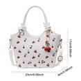 thumbnail image 2 of HUISZJ Shoulder Bag Cherry Printed, PU Leather Crossbody Bag, Adjustable Removable Strap Trendy Top-handle Bag for Travel Commute Work (White), 2 of 10