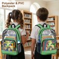 thumbnail image 4 of ZIATUBLES Clear Backpack, Heavy Duty Fabric & PVC Transparent Bookbag with Dinosaur Tractor Print, Large Capacity See Through Backpack for School College Work Travel Security, 4 of 7