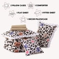 thumbnail image 3 of Btargot 6 Piece Leopard Print Queen Comforter Set Cute Bows Ruffles Wild Style Bohemian Bedding Set, 3 of 12