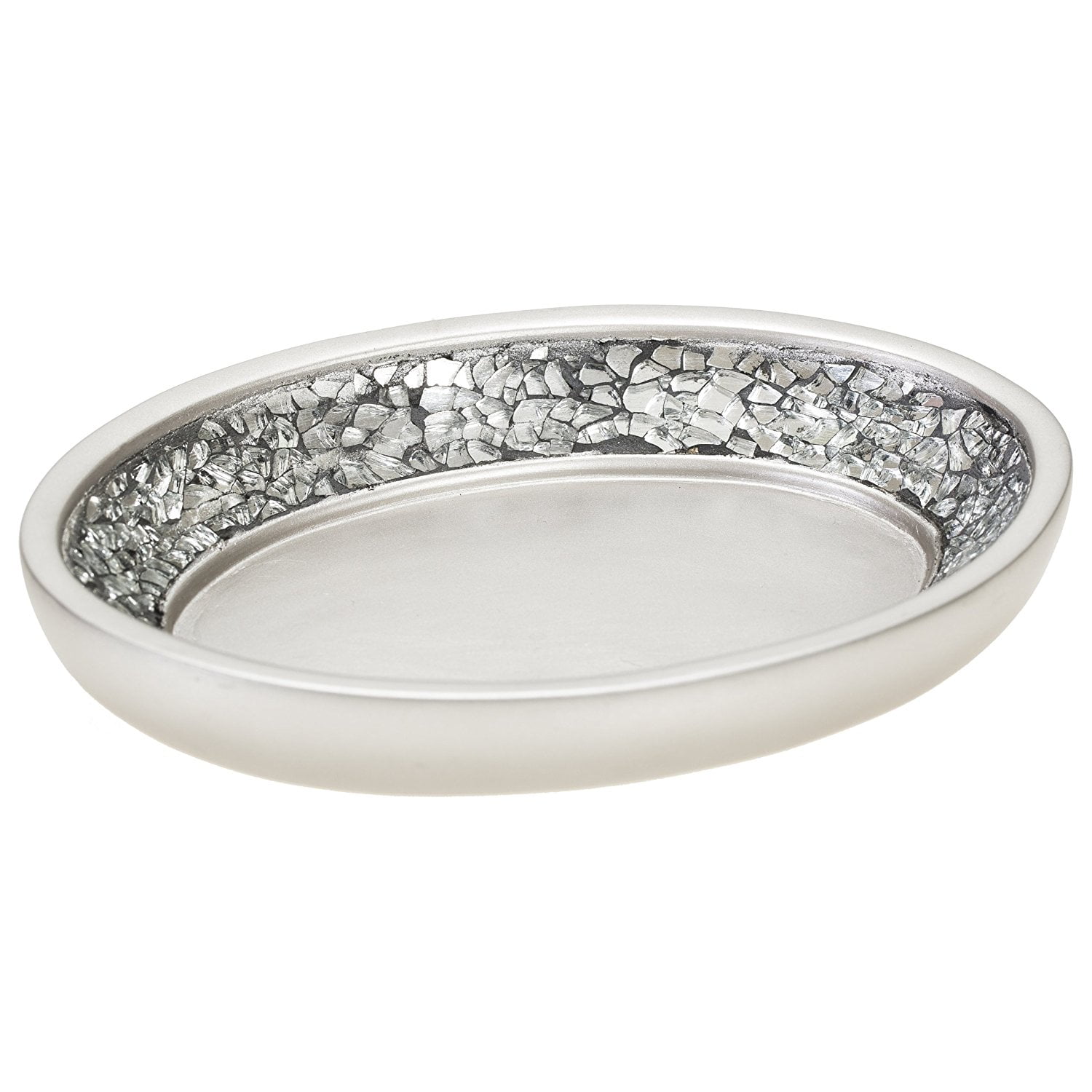 Creative Scents Brushed Nickel Soap Dish for Bathroom, Decorative Dry Bar Holder, Best Dishes