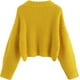 thumbnail image 2 of Suéter corto de gran tamaño con cuello alto y hombros caídos para mujer Amarillo CH Amarillo CH Xishao ropa, 2 of 2