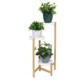 thumbnail image 4 of FATIVO 3-Tier Bamboo Plant Stand Flower Succulents Potted with Round White Shelvings, 4 of 5