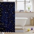 thumbnail image 3 of Manfei Cute Cartoon Stars Shower Curtain 72Wx72L,Celestial Themed Bathroom Curtain,Gold Navy, 3 of 5