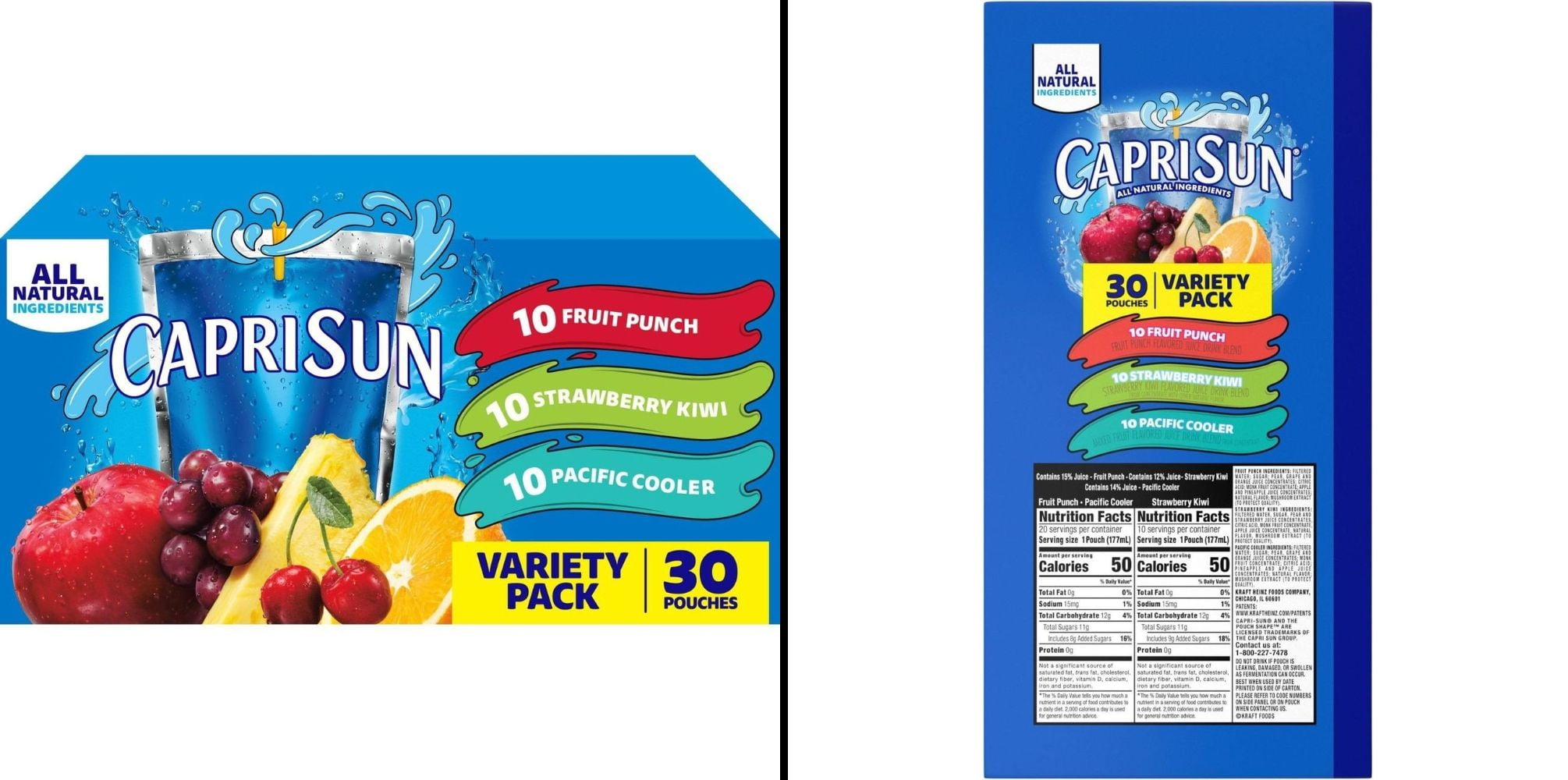 Capri Sun Juice Variety 30 pk Pouches 6 oz & Capri Sun Fruit Punch 30 pk Pouches 6 oz