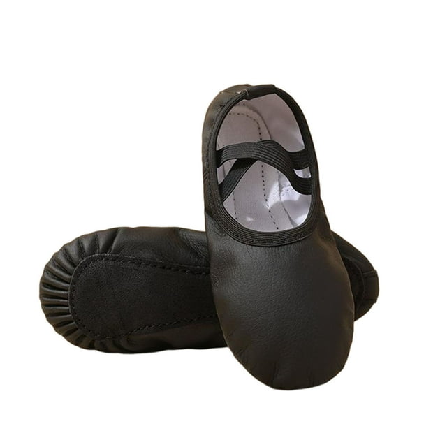 Children Dance Shoes Solid Color Soft Sole with Elastic Strap for Practice and Shaping