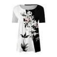 thumbnail image 5 of Endives Summer Short Sleeve Tops For Women 2025 Trendy Boho Floral Print Tunic Shirts V Neck Tshirt Casual Loose Blouse Womens Short Sleeve Tops, 5 of 5