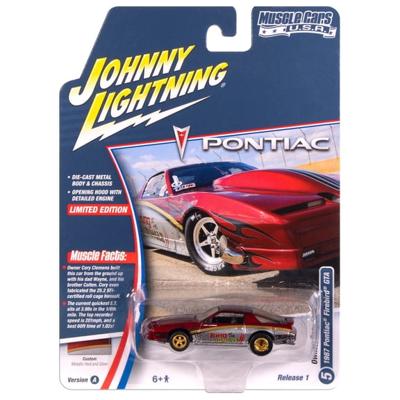 Johnny Lightning Jlmc034 Muscle Car Ver A 1987 Pontiac Firebird Gta Red Silver