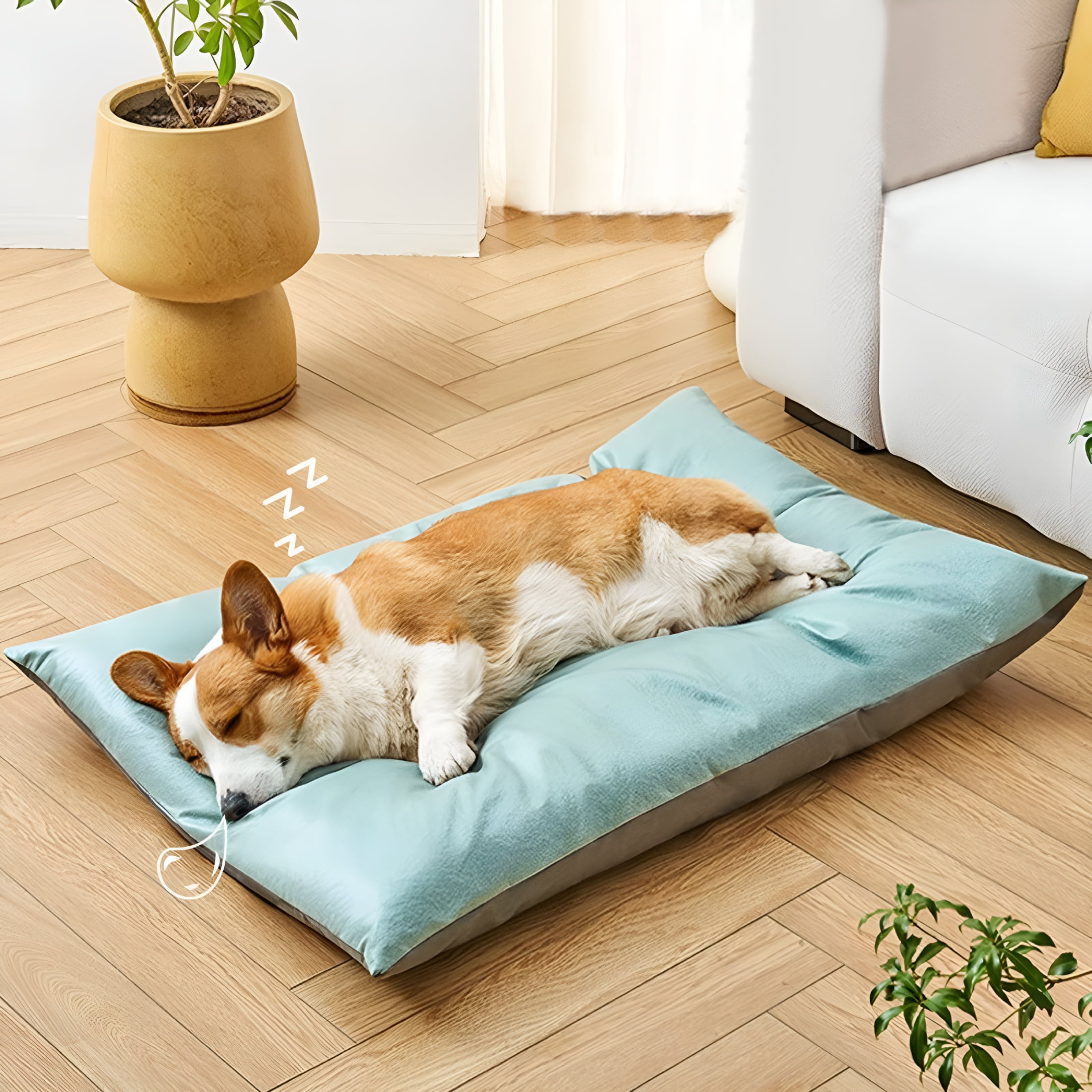 XIBUFE Dog Cat Beds Orthopedic Leather Dog Bed Water Proof Coffee Outdoor Dog Bed Raised Dogs Bed Dog Cot Beds Small Medium Size Dogs Outside Pet Beds